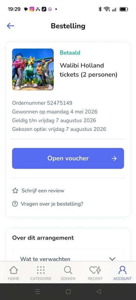 Walibi kaartjes ter overname 57 euro 2 pers, Tickets en Kaartjes, Twee personen, Ticket of Toegangskaart