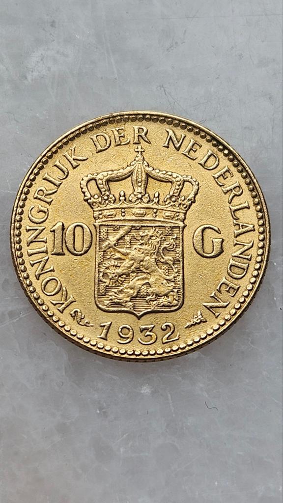 Gouden tientje 1932, Postzegels en Munten, Munten | Nederland, Ophalen of Verzenden, Koningin Wilhelmina, 10 gulden, Goud