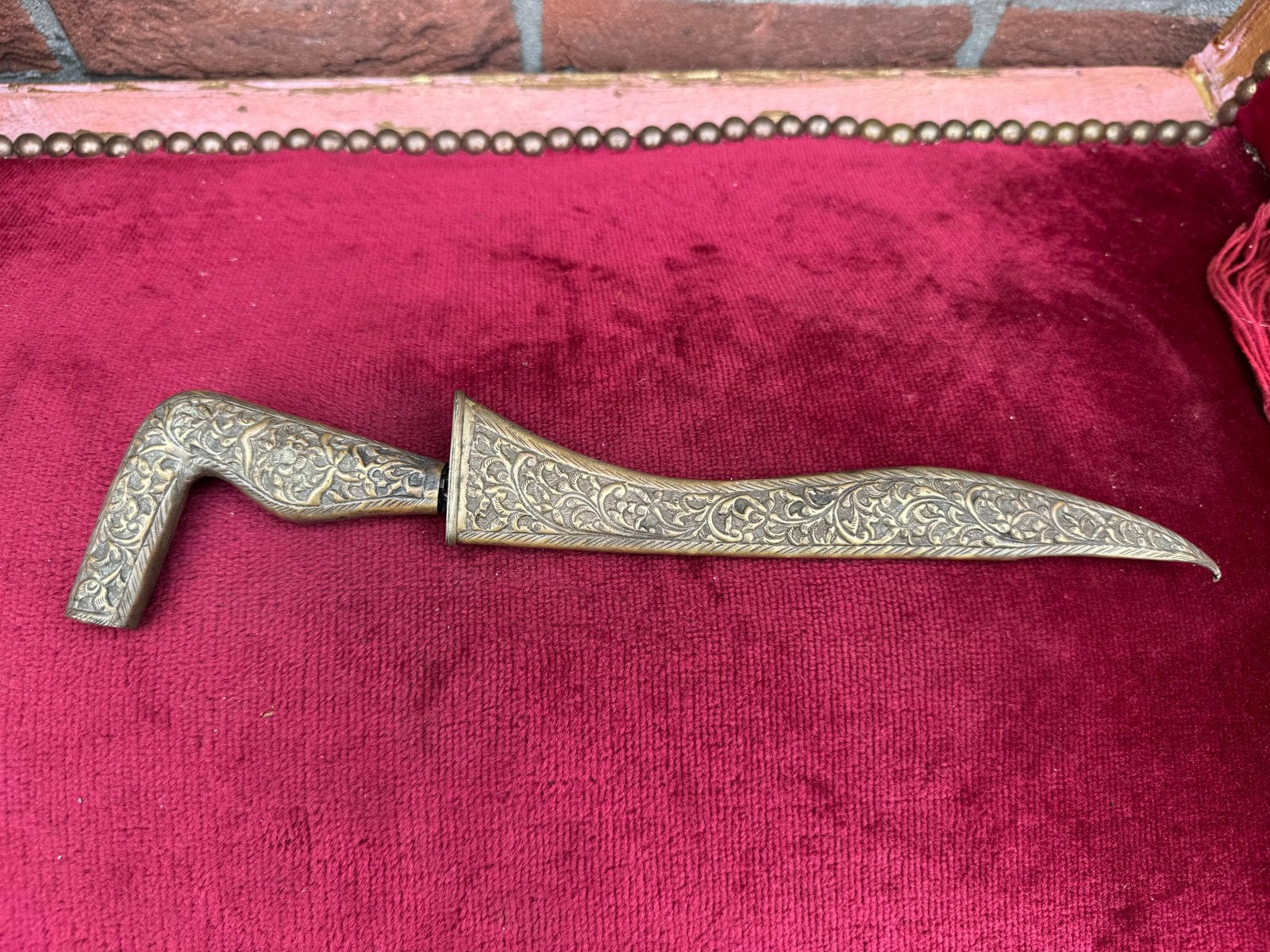 Antieke Rencong uit Atjeh met Bloemendecor en Pamor Lemmet, Ophalen of Verzenden, Overige soorten, Azië, Mes of Dolk