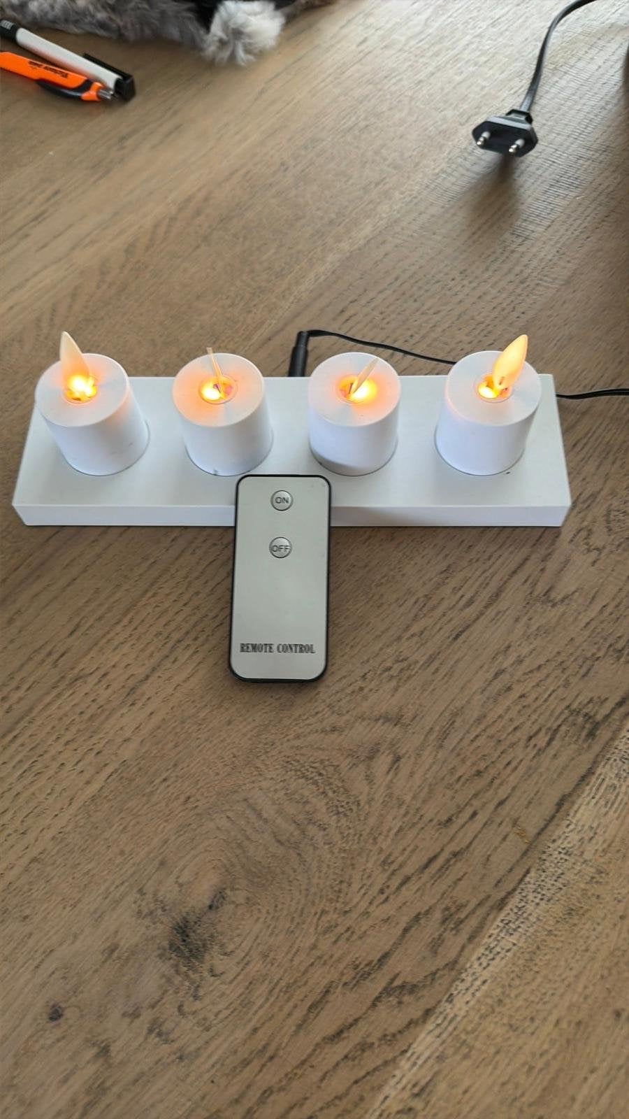 LED Waxinelichtjes met Afstandsbediening en Oplaadstation, Ophalen, Kunststof, Gebruikt, Kaars
