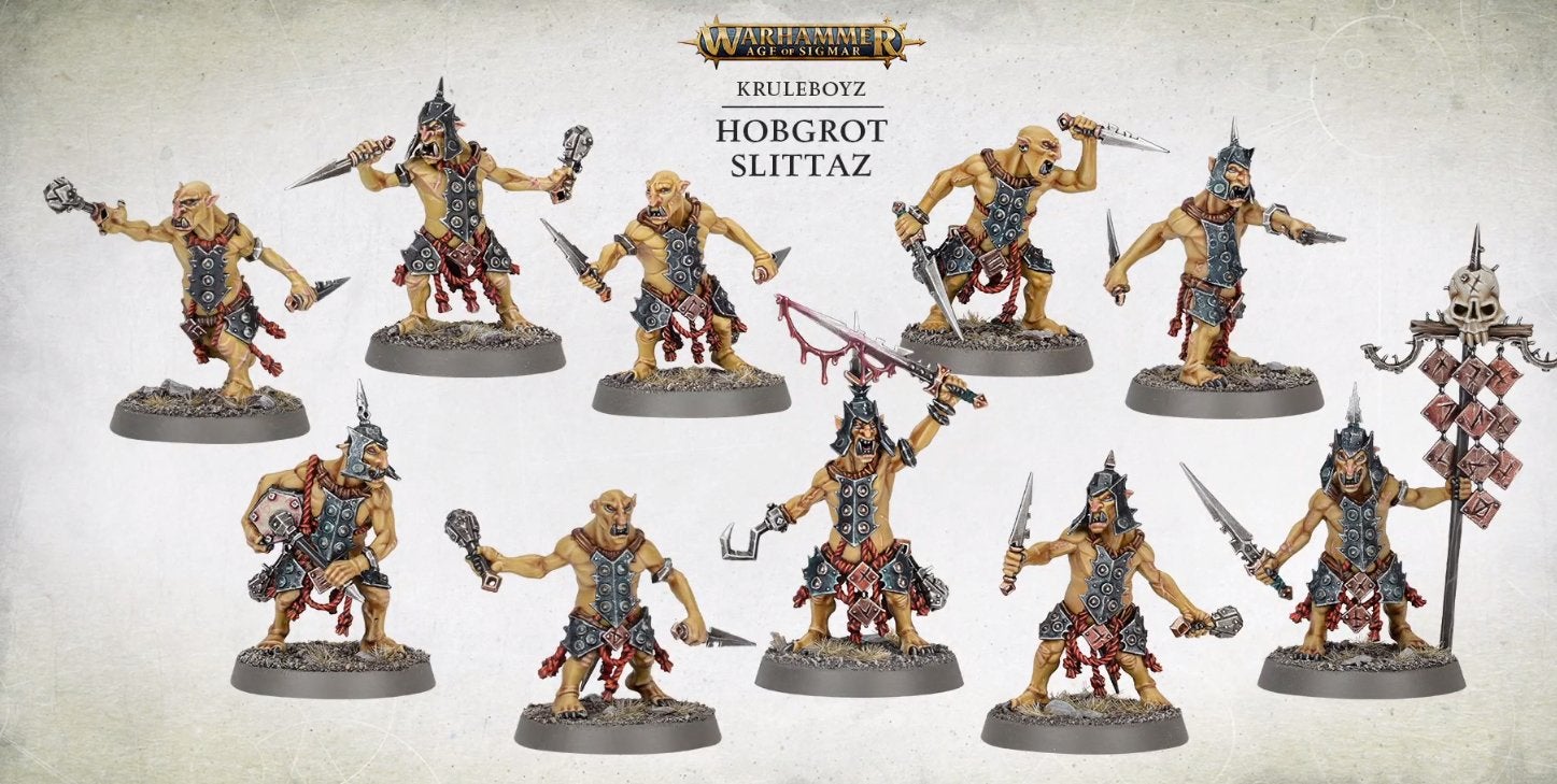 10 Hobgrot slittaz on sprue AOS, Hobby en Vrije tijd, Wargaming, Verzenden, Zo goed als nieuw, Warhammer, Figuurtje(s)