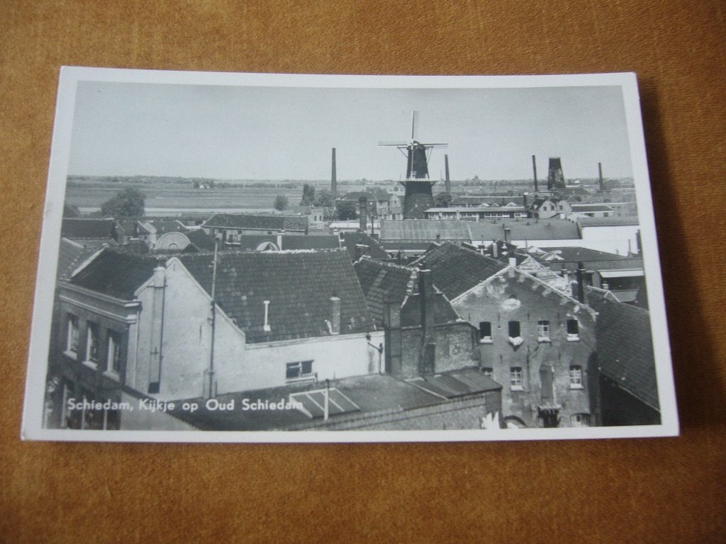 SCHIEDAM  =  KIJKJE OP OUD SCHEIDAM EN MOLEN, Ophalen of Verzenden, 1940 tot 1960, Ongelopen, Zuid-Holland