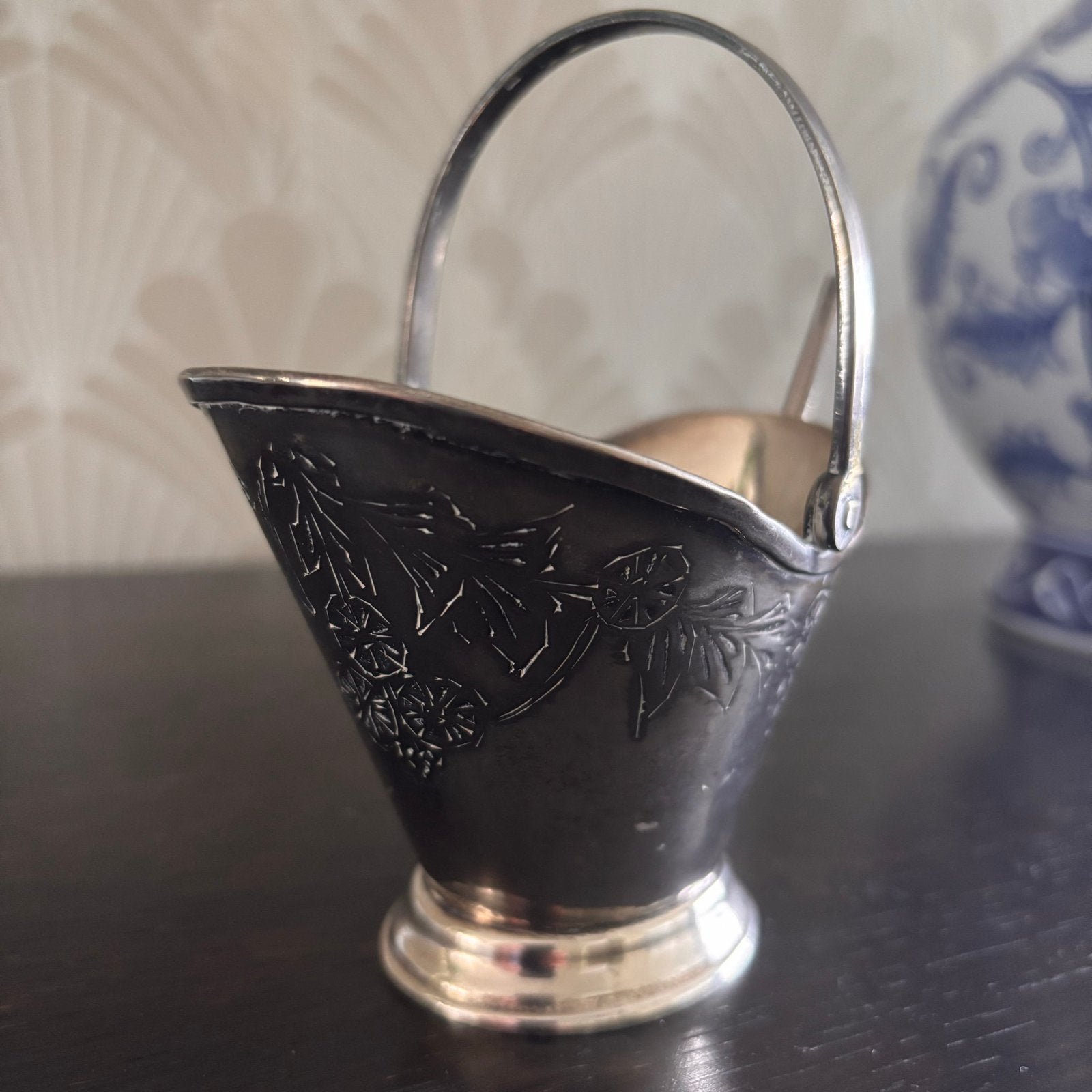 Antieke verzilverde Suikerstrooier met Schepje, Antiek en Kunst, Antiek | Goud en Zilver, Ophalen of Verzenden, Zilver