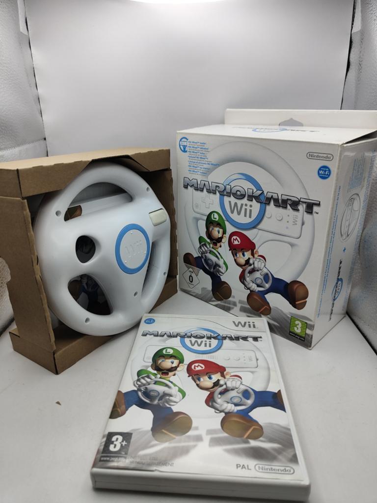 Mario Kart Wii met stuur Big Box, Spelcomputers en Games, Games | Nintendo Wii, Nintendo, Eén computer, Zo goed als nieuw, Racen en Vliegen