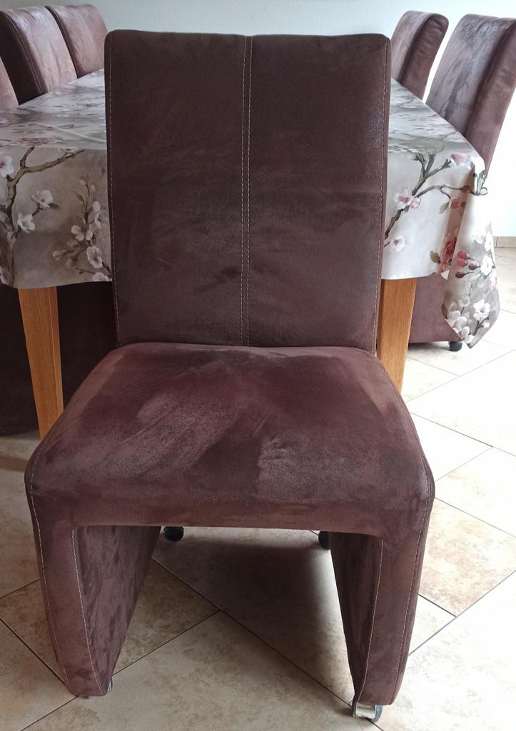 Eetkamerstoelen 6st., Huis en Inrichting, Stoelen, Ophalen of Verzenden, Bruin, Stof, Vijf, Zes of meer stoelen