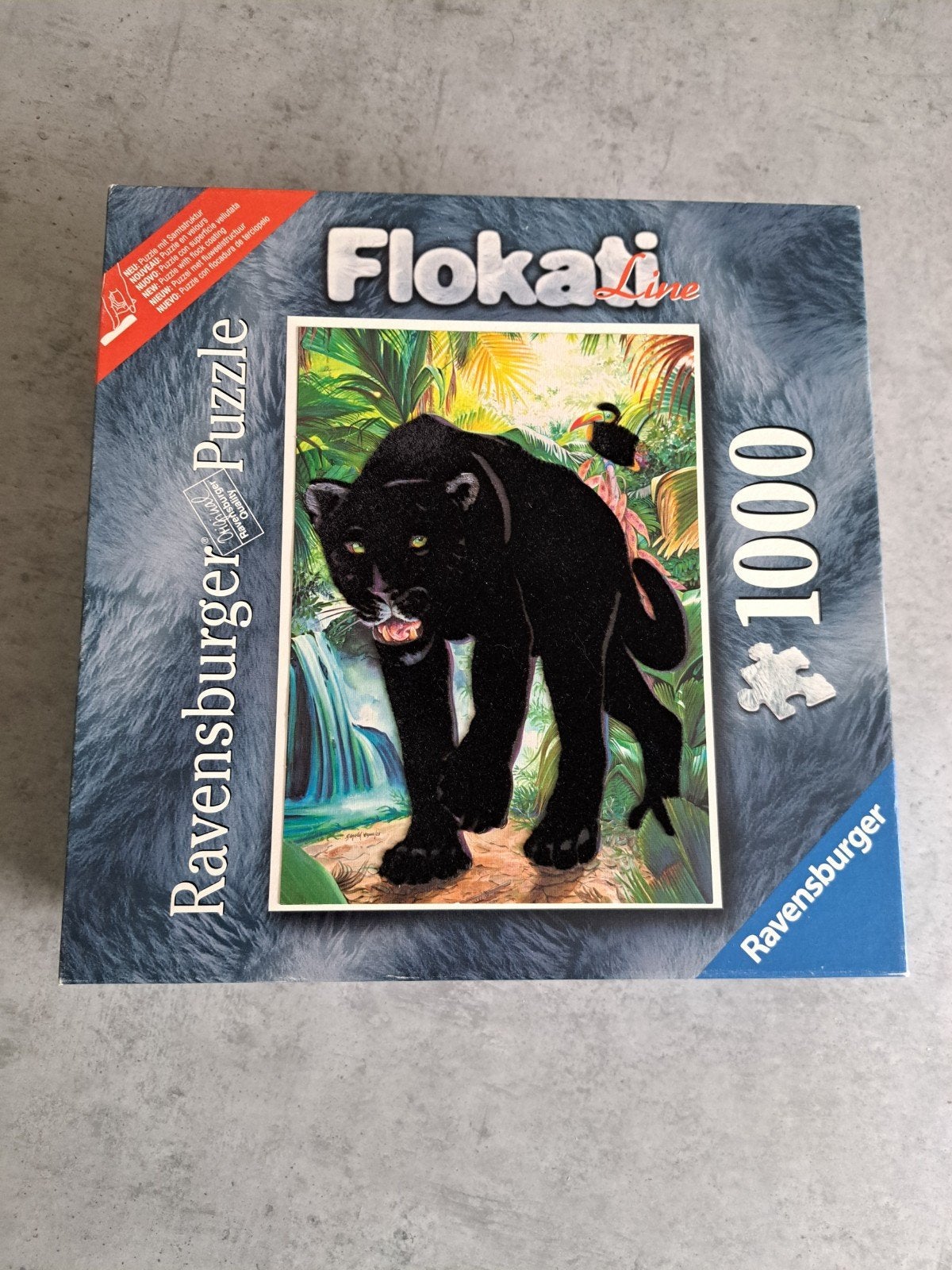 Ravensburger Flokati Puzzel Panter 1000 stukjes, Hobby en Vrije tijd, Denksport en Puzzels, Ophalen, 500 t/m 1500 stukjes, Zo goed als nieuw