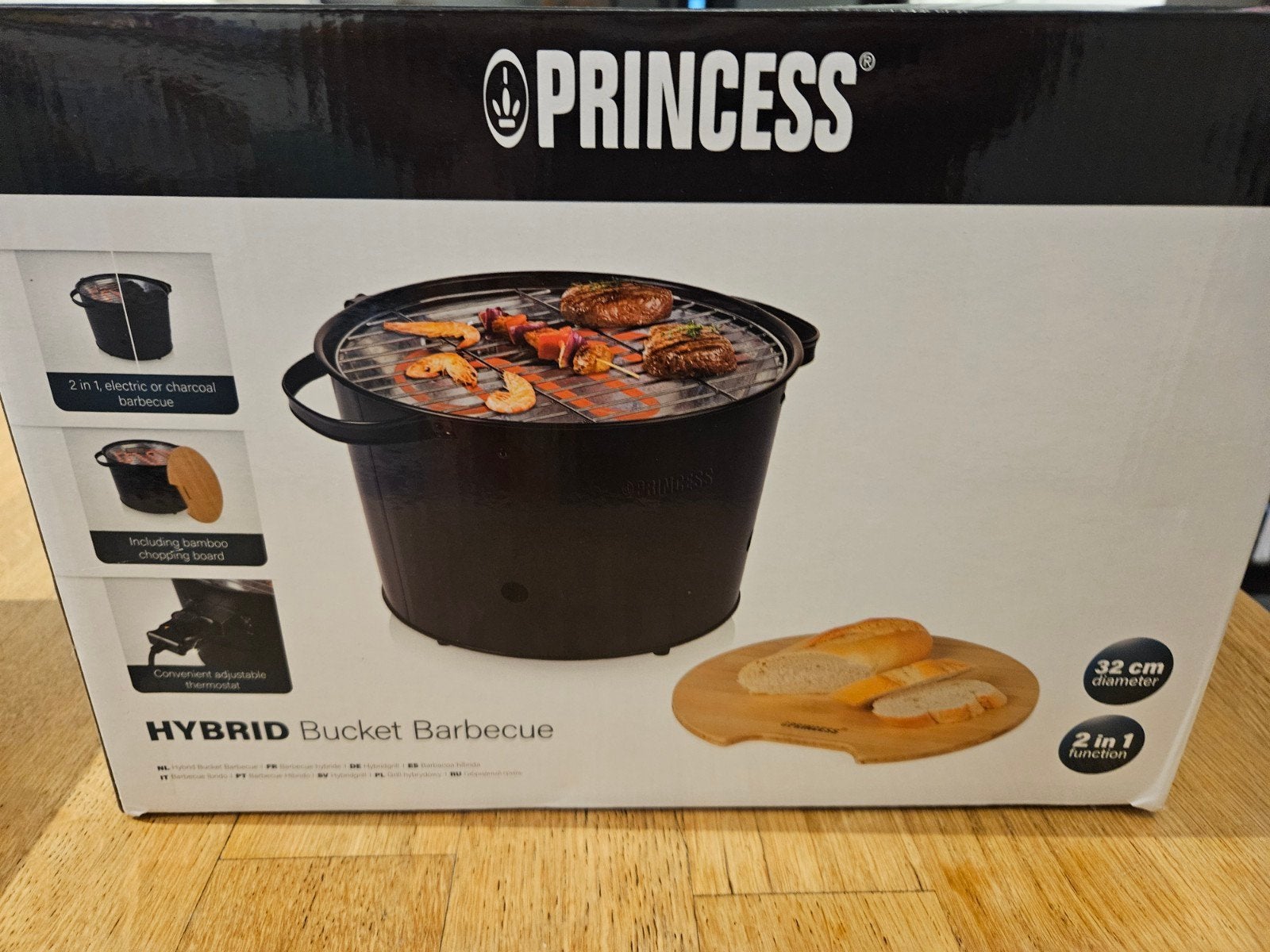 Princess Hybrid Bucket Barbecue - Elektrisch & Houtskool, Tuin en Terras, Ophalen, Nieuw, Princess