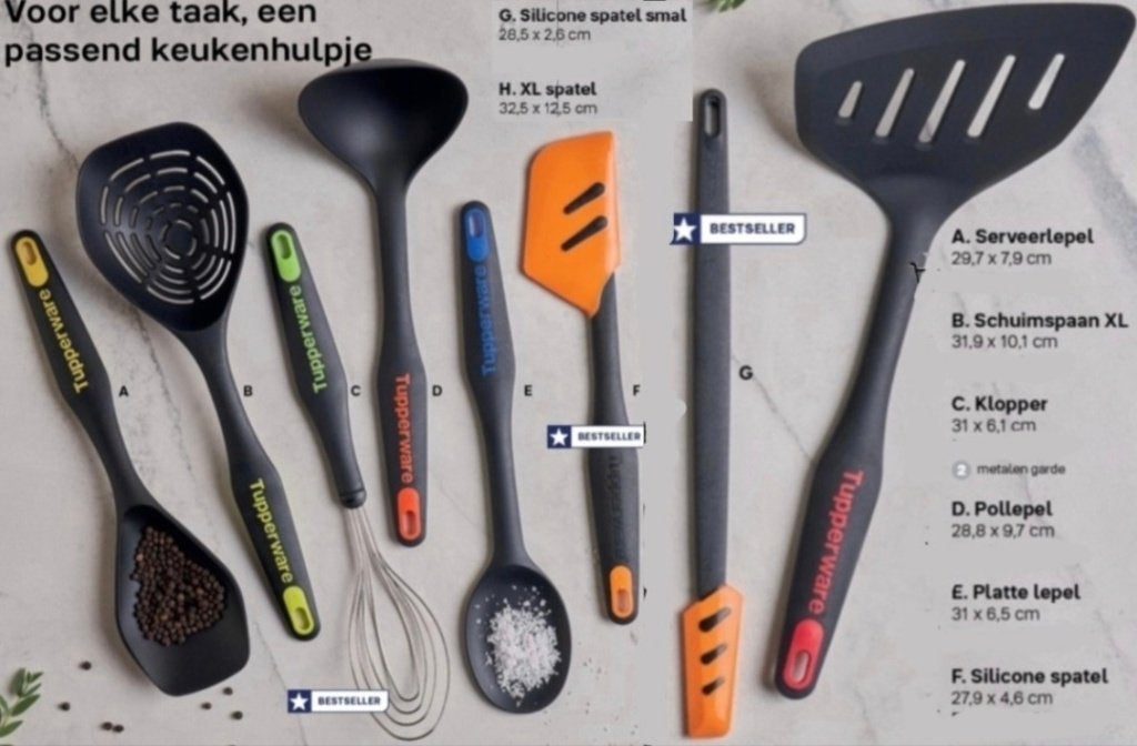 Tupperware ergonomische Keukenhulpjes (zie omschrijving), BPA-vrij, Overige kleuren, Overige typen, Nieuw