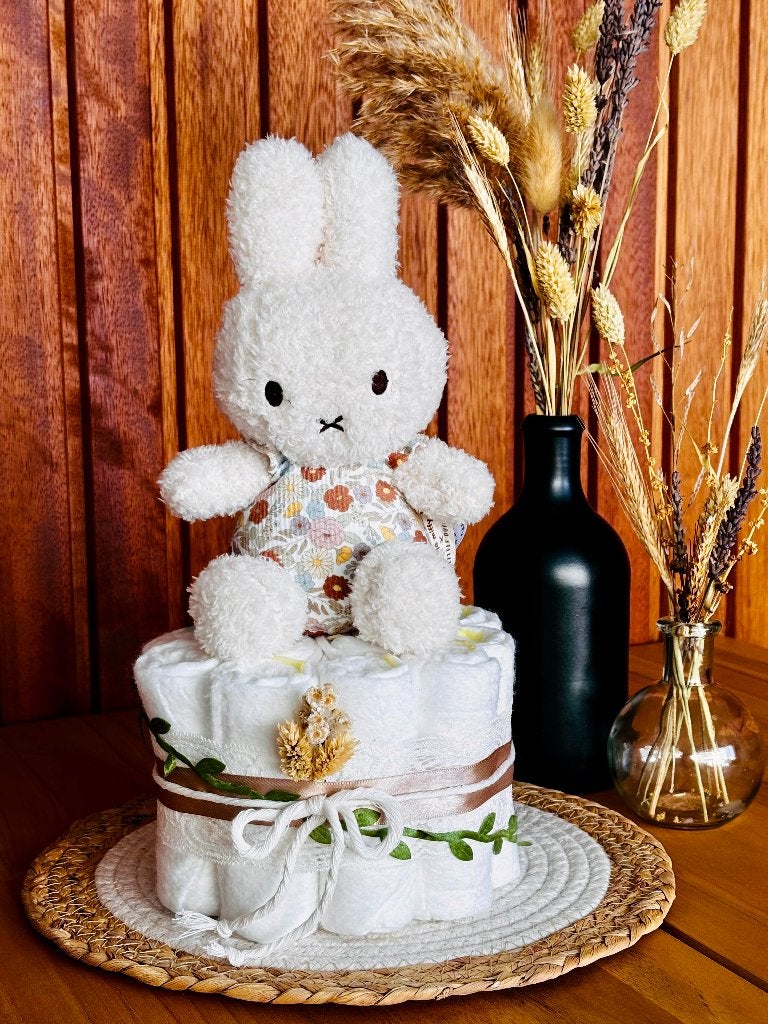 Luiertaart met Nijntje – Vintage Flowers, Ophalen of Verzenden, Nieuw, Kraamcadeau