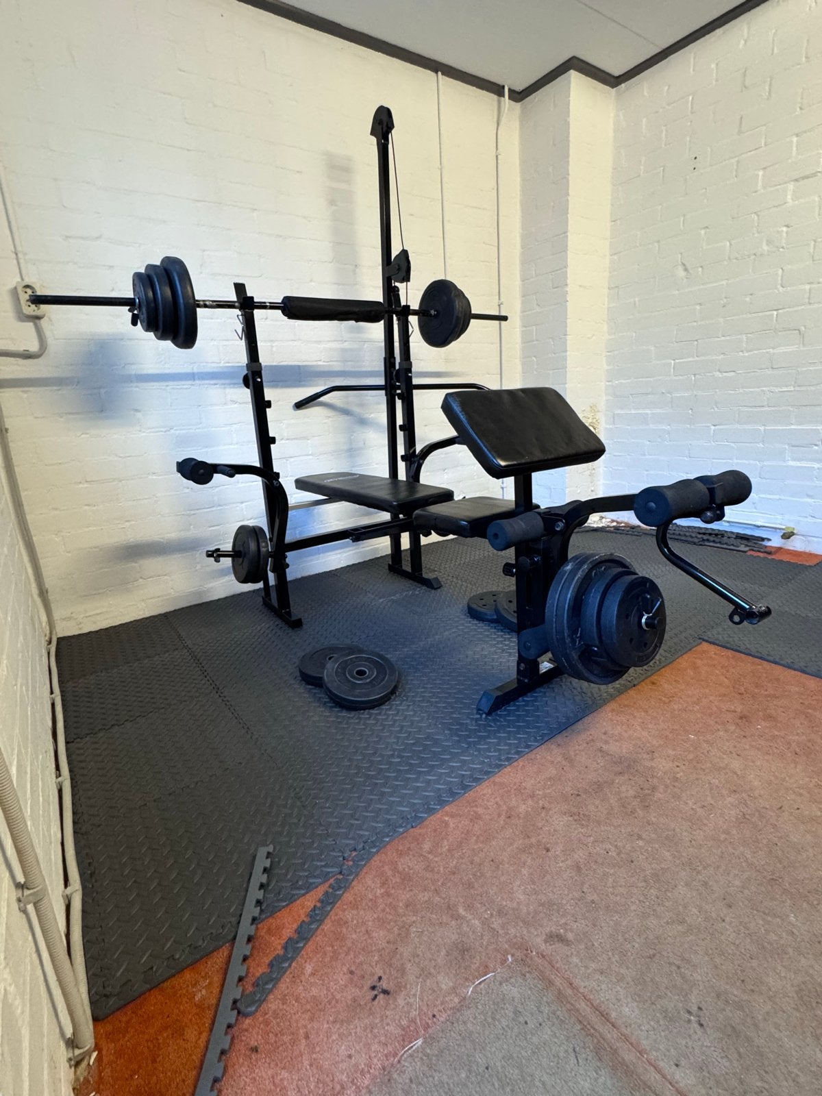 Complete Physionics Home Gym - Krachtstation met Gewichten, Sport en Fitness, Gebruikt, Krachtstation, Armen, Ophalen of Verzenden