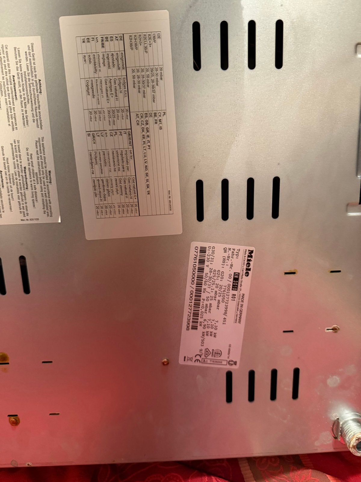Miele KM3010 R01 Gas Kookplaat - Gebruikt, Topstaat, Witgoed en Apparatuur, Kookplaten, Gebruikt, Inbouw, Gas, 4 kookzones