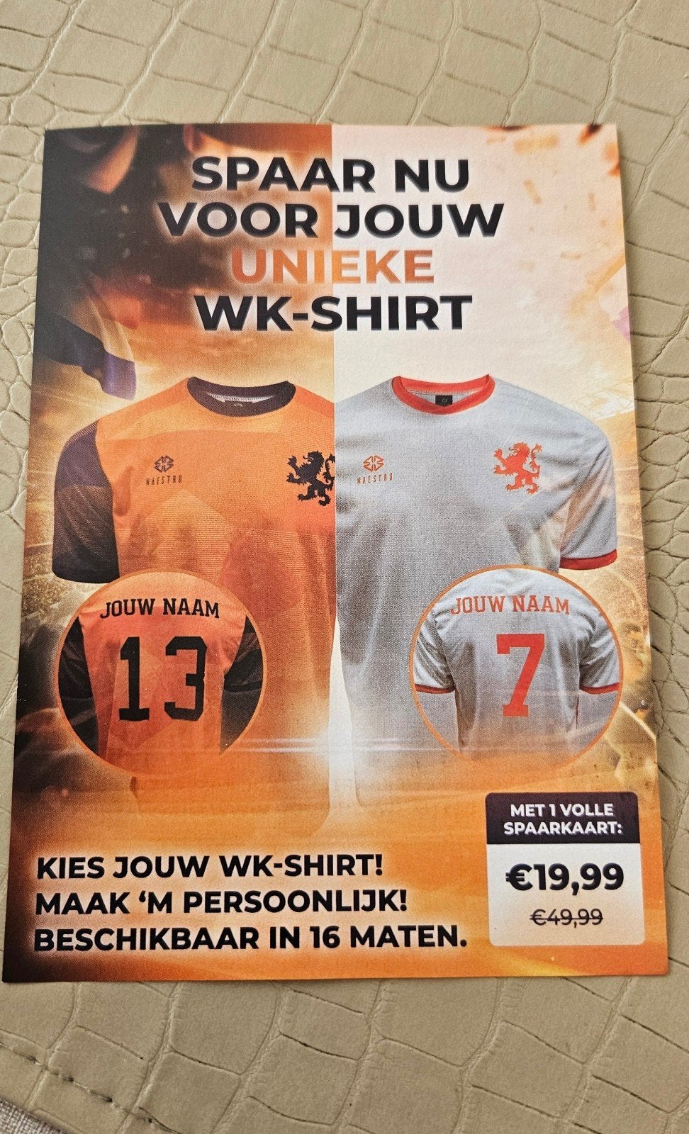 wk shirt uniek gaaf gepersonaliseerd ook leuk als kadotip, Maat M, Ophalen, Nieuw, Shirt