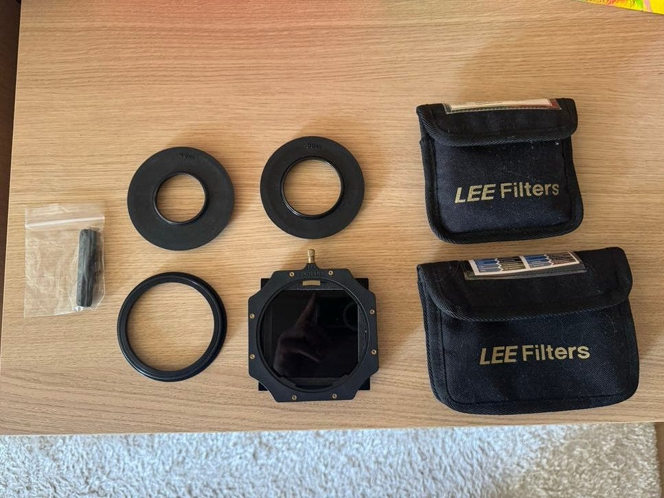 Lee Filters Big Stopper Kit met filterhouder + adapterringen, Gebruikt, Inclusief opbergcase, 80 mm of meer, Lee Filters
