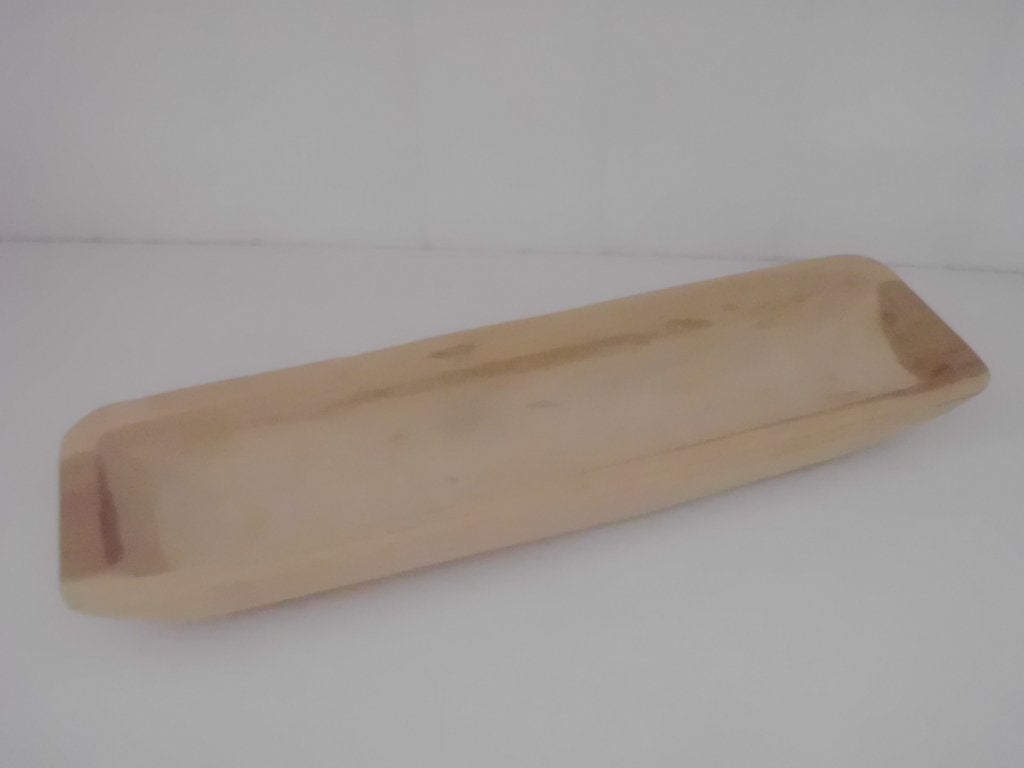 1 houten, langwerpige schaal, 1 carved wooden tray/key tidy!, Ophalen, Gebruikt, Schaal, Handgemaakt