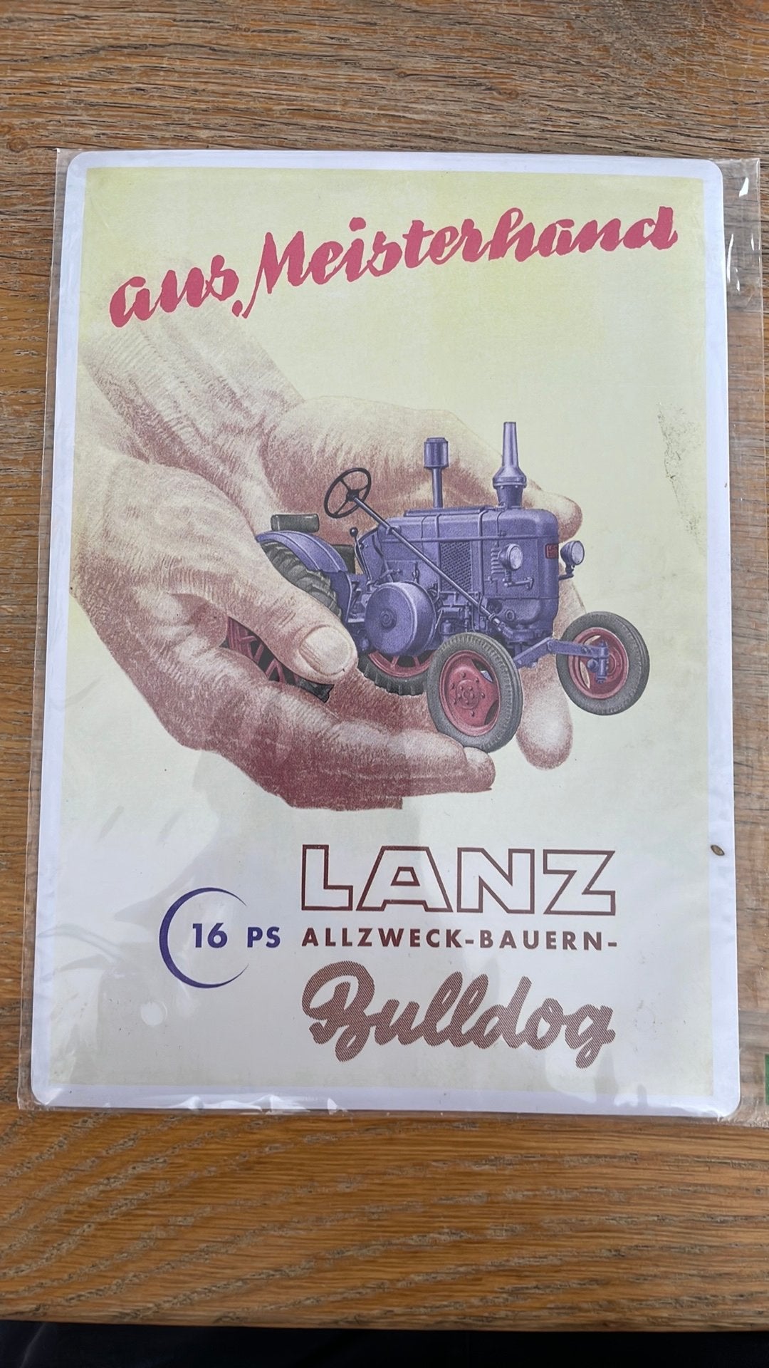 Metalen reclame bord lanz bulldog hanomag, Ophalen of Verzenden, Nieuw, Reclamebord