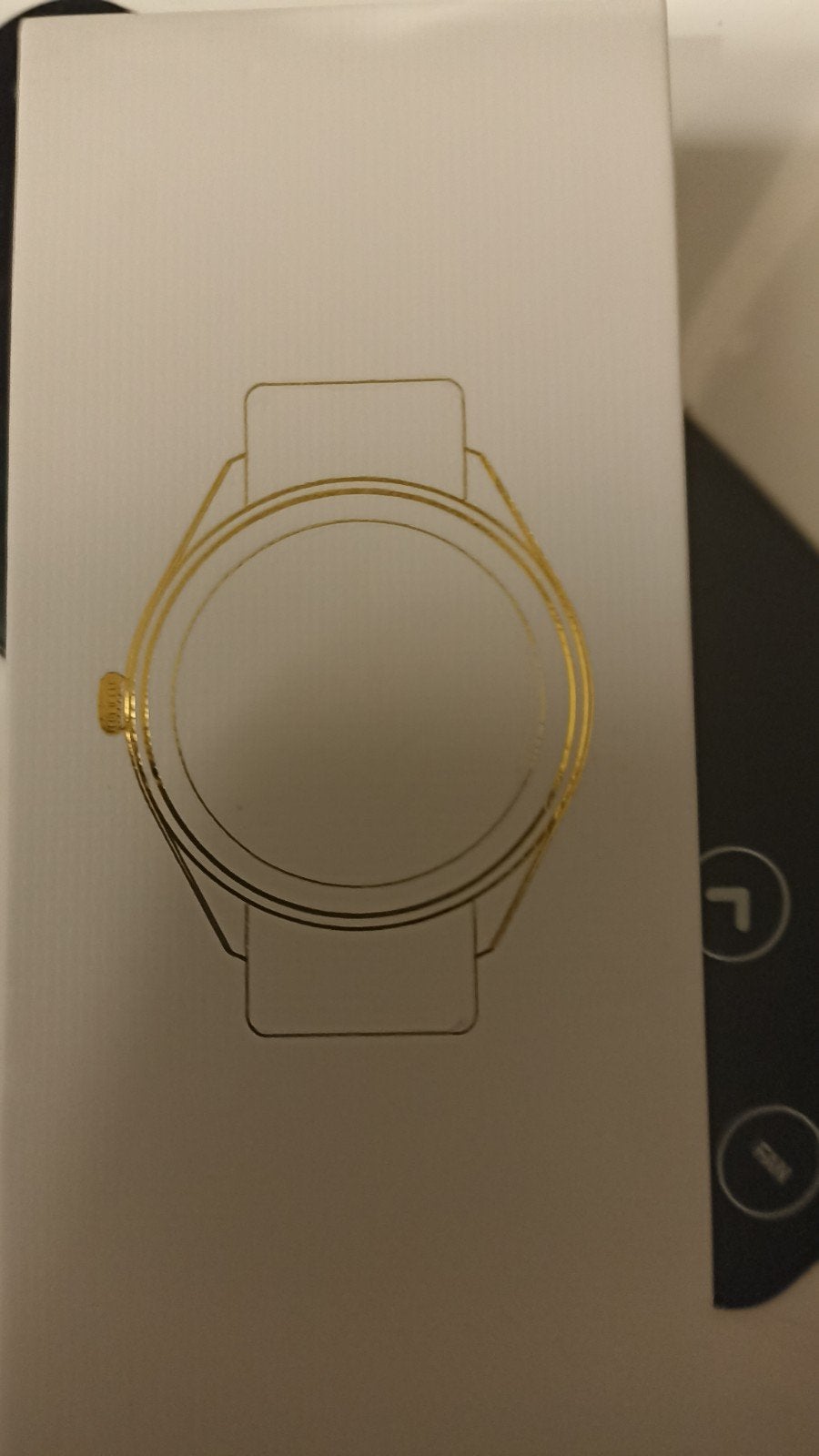 Stijlvolle Smartwatch met Zwart Bandje en Gouden Rand, Ophalen of Verzenden, Nieuw, Zwart