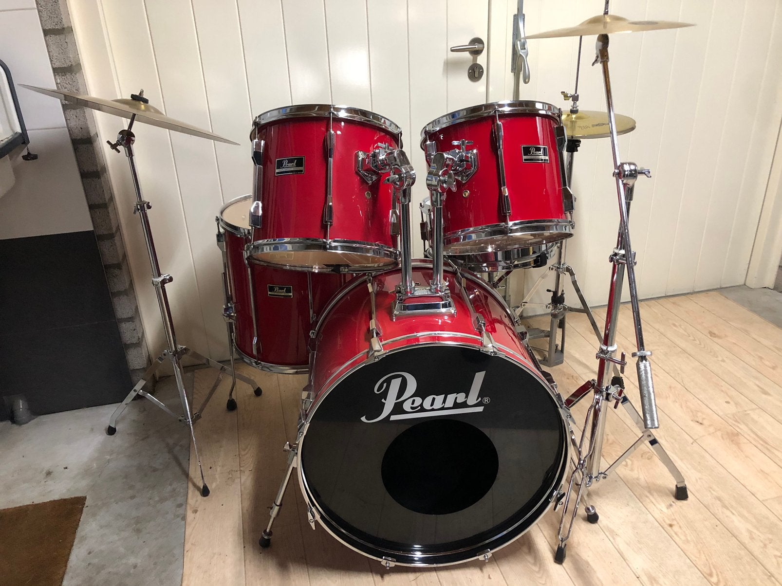 Drumstel Pearl export Rood, Muziek en Instrumenten, Ophalen of Verzenden, Zo goed als nieuw, Drums of Percussie