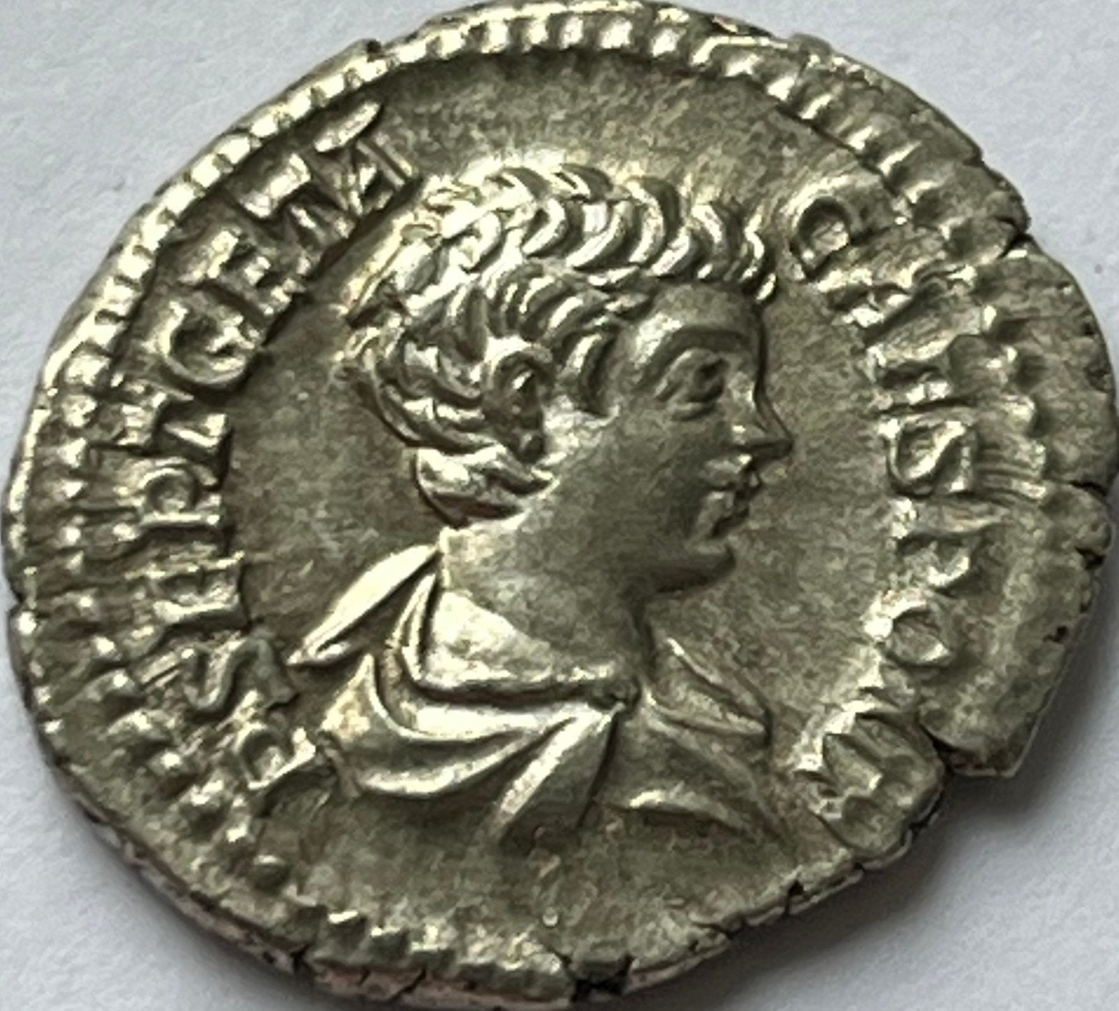 Romeinse Rijk denarius Geta als Ceasar topkwaliteit!, Ophalen of Verzenden, Overige landen, Losse munt, Zilver