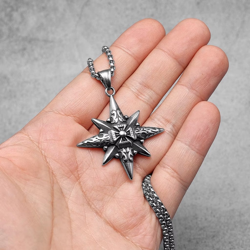 Poolster Roestvrij Stalen Ketting, Verzenden, Nieuw, Zilver, Overige materialen