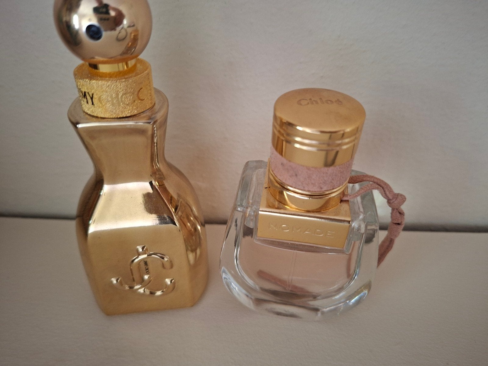Jimmy choo 40 ml&chloe nomade 30 ml in 1 koop eu de parfum, Ophalen, Zo goed als nieuw, Parfumfles