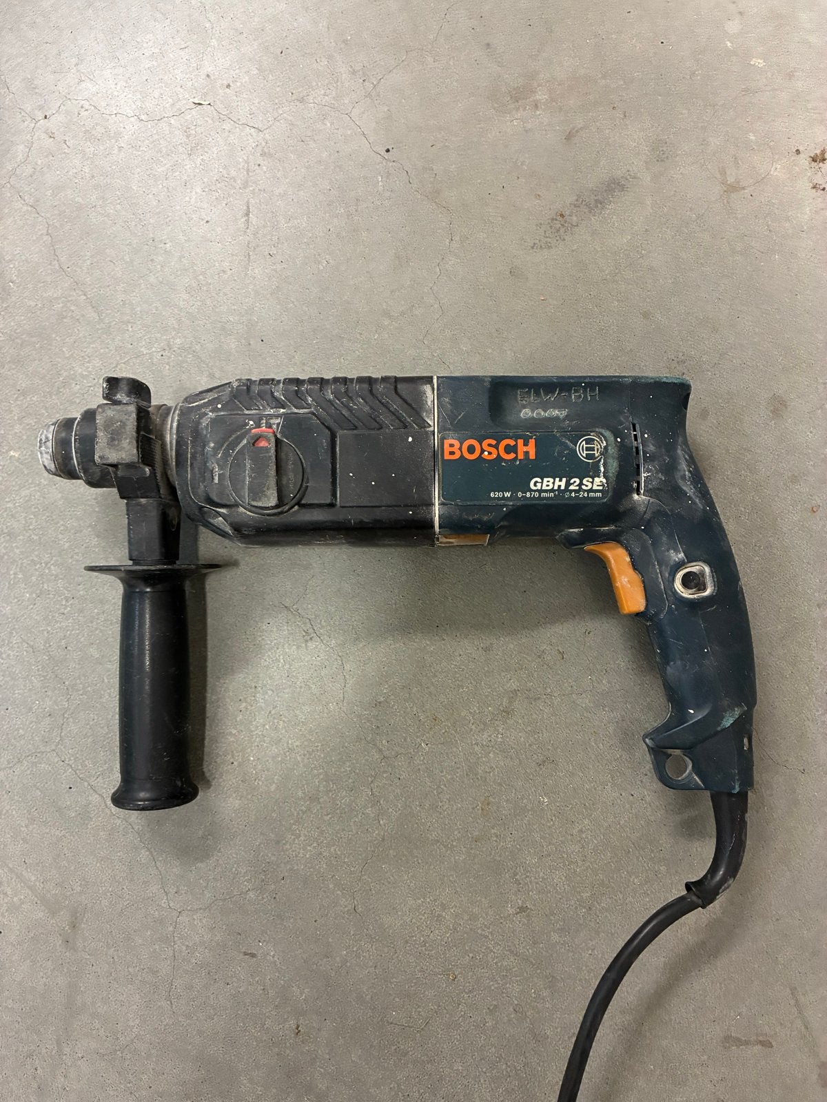 Bosch GBH 2 SE Boorhamer - 620W met SDS-plus koffer, Boor- en/of Breekhamer, Ophalen of Verzenden, Klopboormechanisme, Gebruikt