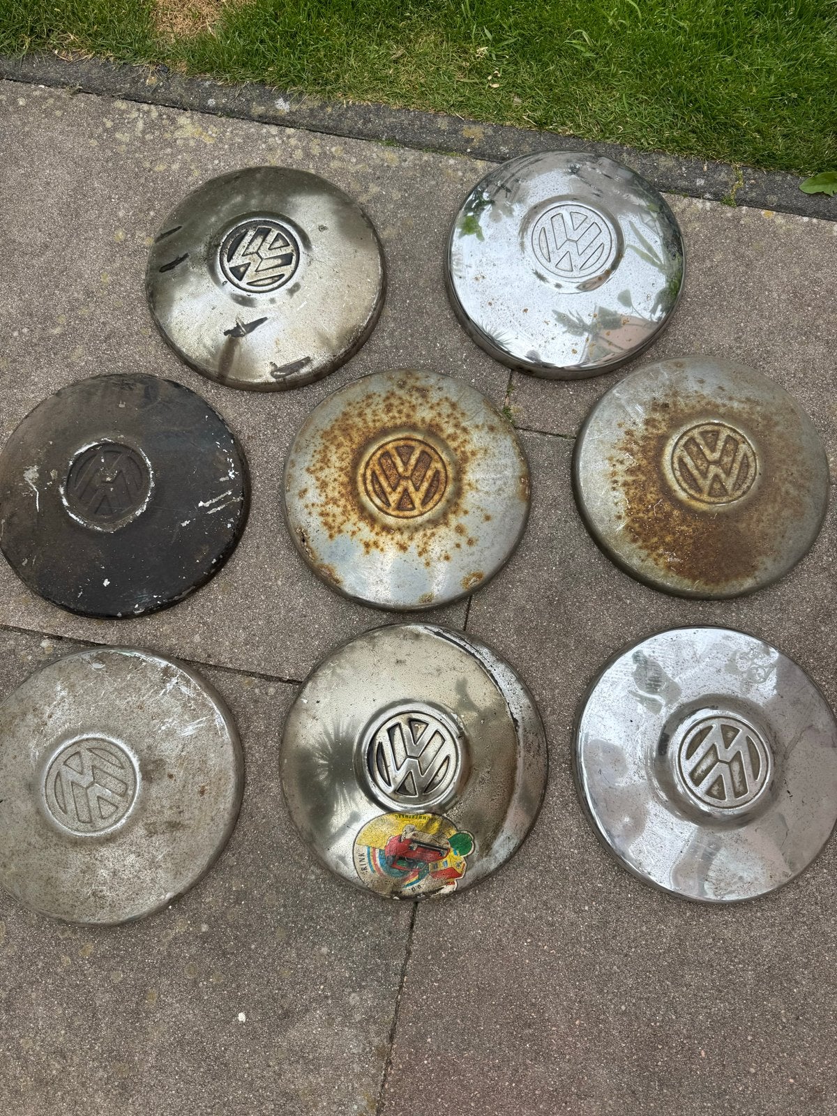 Volkswagen Kever wieldoppen - Set van 8 stuks, Ophalen, Gebruikt