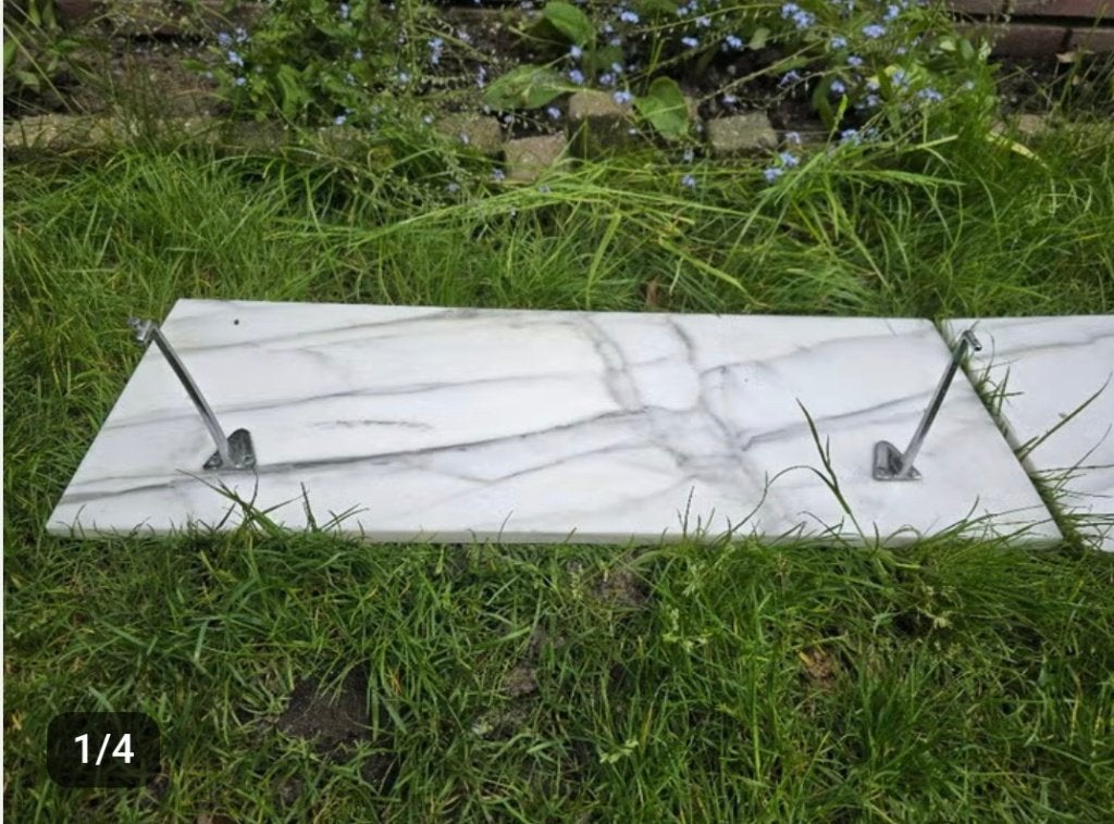 Prachtige jaren 30 marmeren wastafelblad, Ophalen, Gebruikt, Minder dan 100 cm, Wasbak of Wastafel