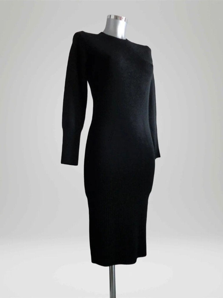 Monique Collignon wollen bodycon jurk zwart, maat 36, nieuw, Zwart, Nieuw, Ophalen of Verzenden, Monique Collignon