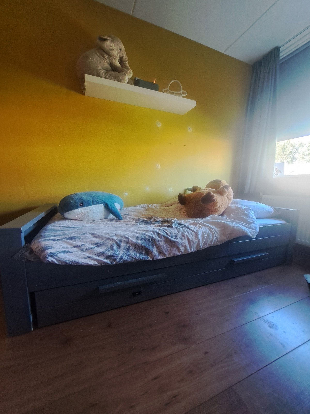 Eenpersoonsbed van Woood, Ophalen, Gebruikt, 90 cm, Eenpersoons