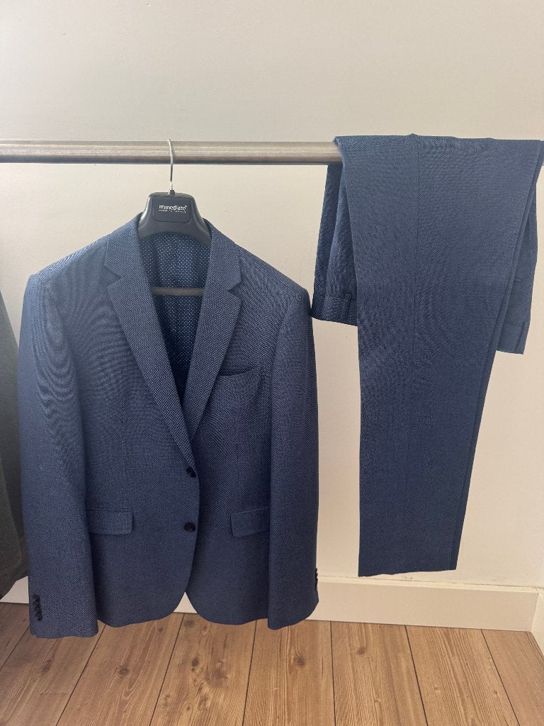 Heren Pak maat 50, Ophalen of Verzenden, Zo goed als nieuw, Maat 48/50 (M), Blauw