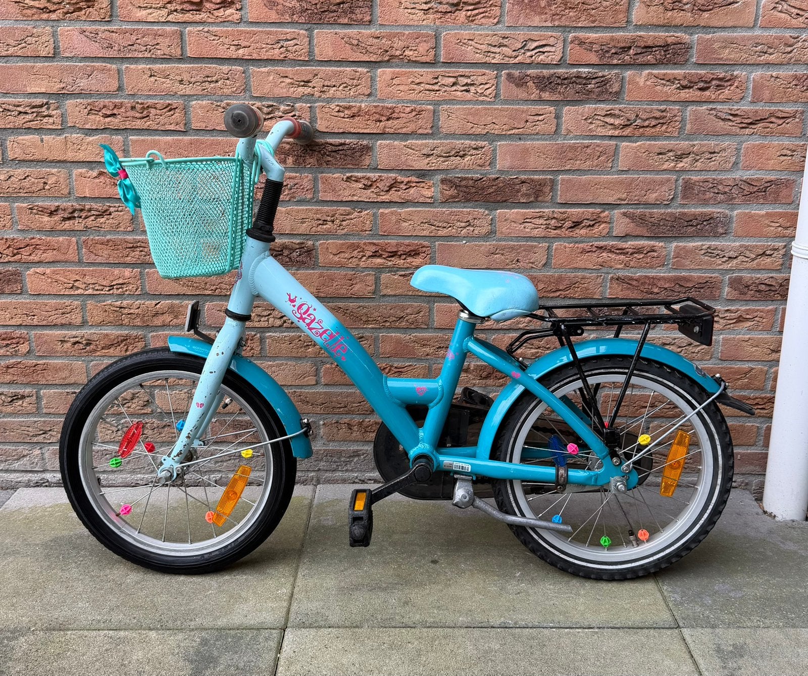 Blauwe Gazelle meisjesfiets 16 inch, Fietsen en Brommers, Ophalen, Gebruikt, Terugtraprem, 16 inch