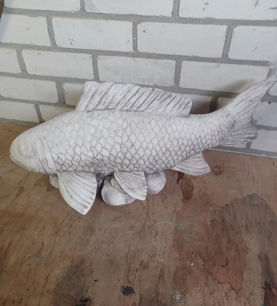 Betonnen Koikarper Beeld - 70 cm breed, 30 cm hoog, Ophalen, Gebruikt, Beton, Dierenbeeld