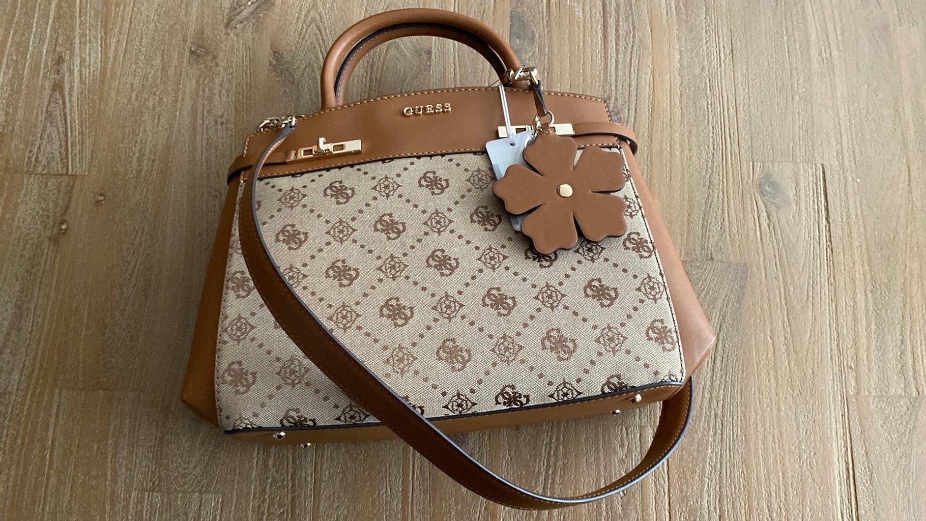 Guess Handtas Bruin/Beige met Logo Patroon, Ophalen of Verzenden, Nieuw, Beige, Schoudertasje