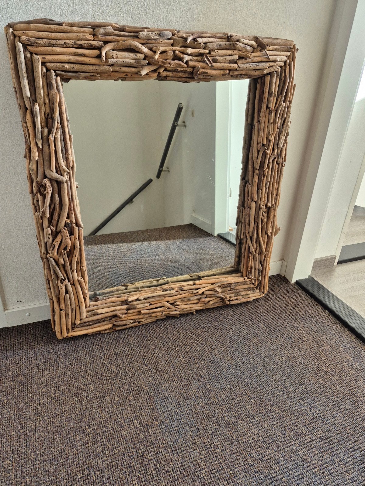 Spiegel met houten frame, Huis en Inrichting, Woonaccessoires | Spiegels, Ophalen, Zo goed als nieuw, 75 tot 100 cm, Minder dan 100 cm