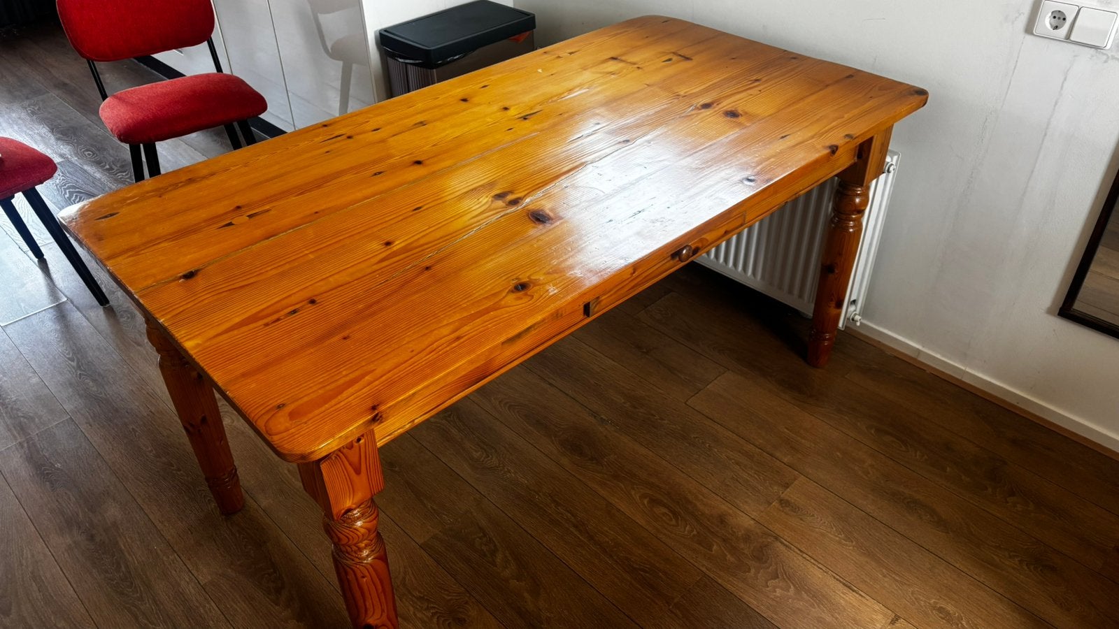 Eettafel 84x160cm, met lade, Ophalen, Gebruikt, 50 tot 100 cm, 150 tot 200 cm
