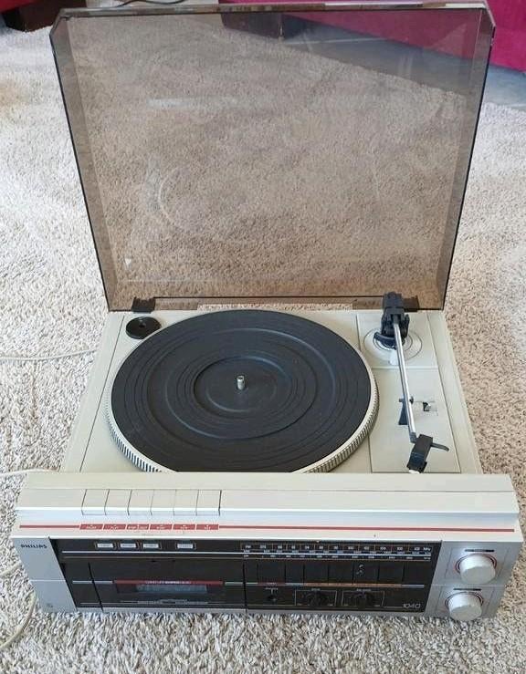 Philips vintage F1040 cassette/radio/platenspeler, Philips, Gebruikt, Automatisch, Ophalen of Verzenden