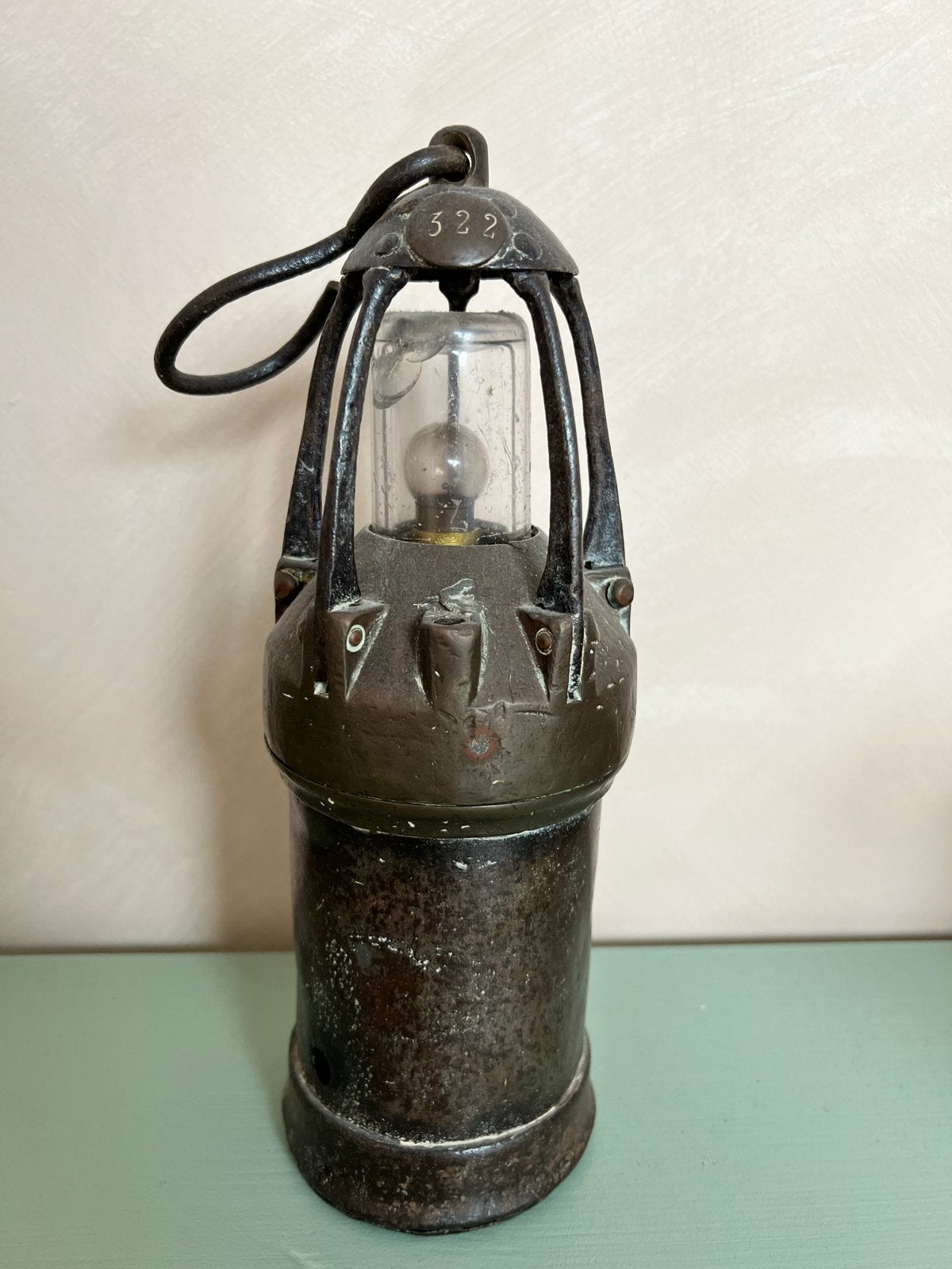 Antieke mijnlamp - Uniek decoratiestuk, Ophalen of Verzenden
