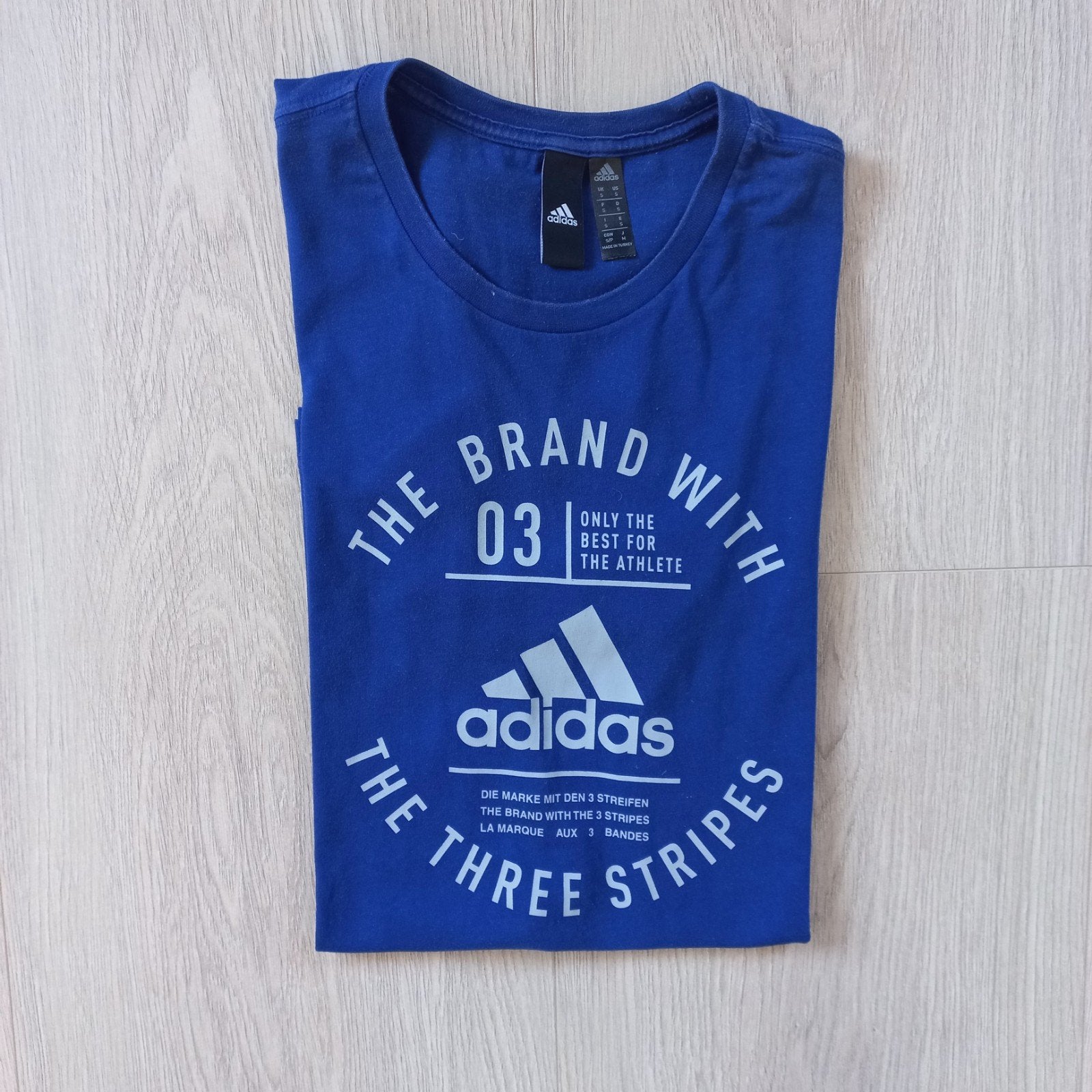 Stijlvol Adidas Vintagelook blauw T-shirt Maat S, Kleding | Heren, T-shirts, Blauw, Ophalen of Verzenden, Zo goed als nieuw, Adidas