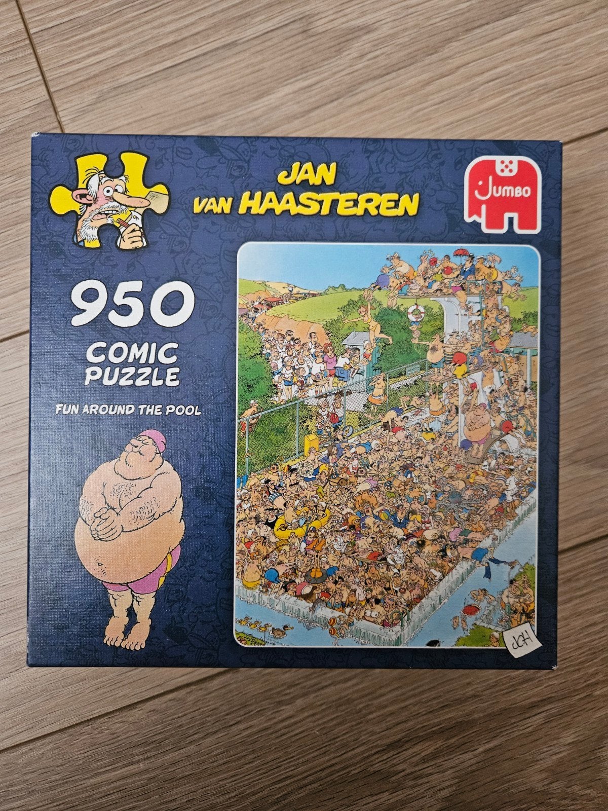 Jan van Haasteren 950 stukjes Fun Around The Pool, Ophalen, 500 t/m 1500 stukjes, Zo goed als nieuw, Legpuzzel