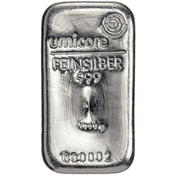 Umicore zilver baar zilverbaar 1 kilo, Ophalen, Zilver