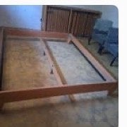 Houten bedframe - Tweepersoons, Ophalen, Gebruikt, Bruin, Tweepersoons