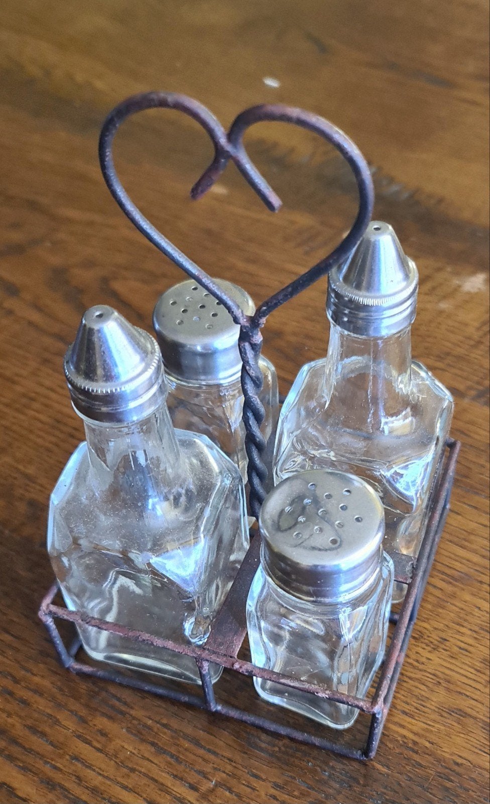 Vintage kruidenrekje met glazen potjes, Ophalen of Verzenden, Overige merken, Glas, Overige typen
