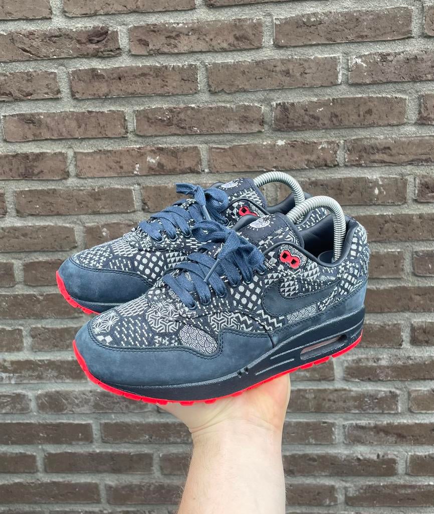 Nike Air Max 1 iD Japanese Indigo Denim, Overige kleuren, Ophalen of Verzenden, Sneakers of Gympen, Zo goed als nieuw
