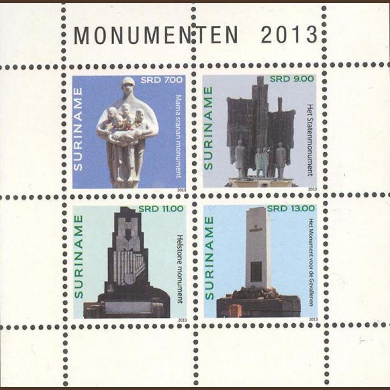 Suriname 1992/5 postfris Monumenten 2013, Ophalen of Verzenden, Postfris