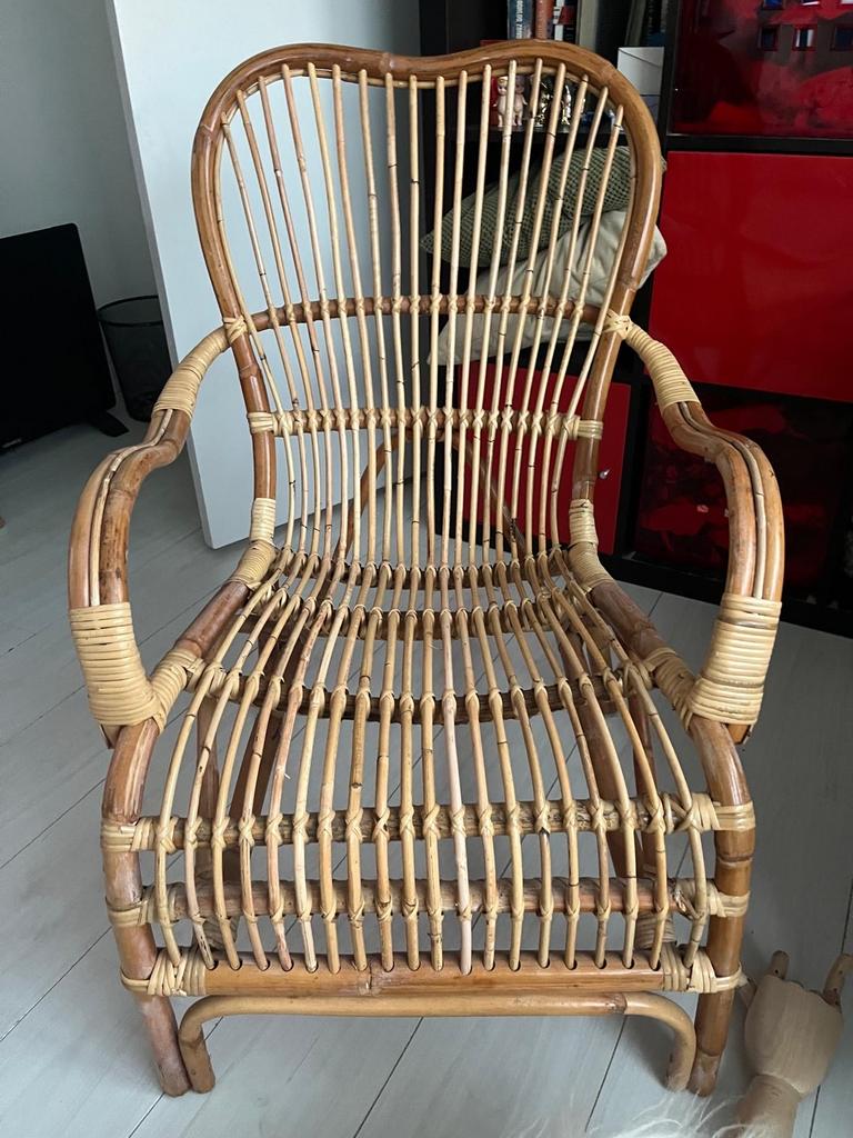 Rotan stoel van Xenos - Zo goed als nieuw, Huis en Inrichting, Ophalen, Bruin, Riet of Rotan, Zo goed als nieuw