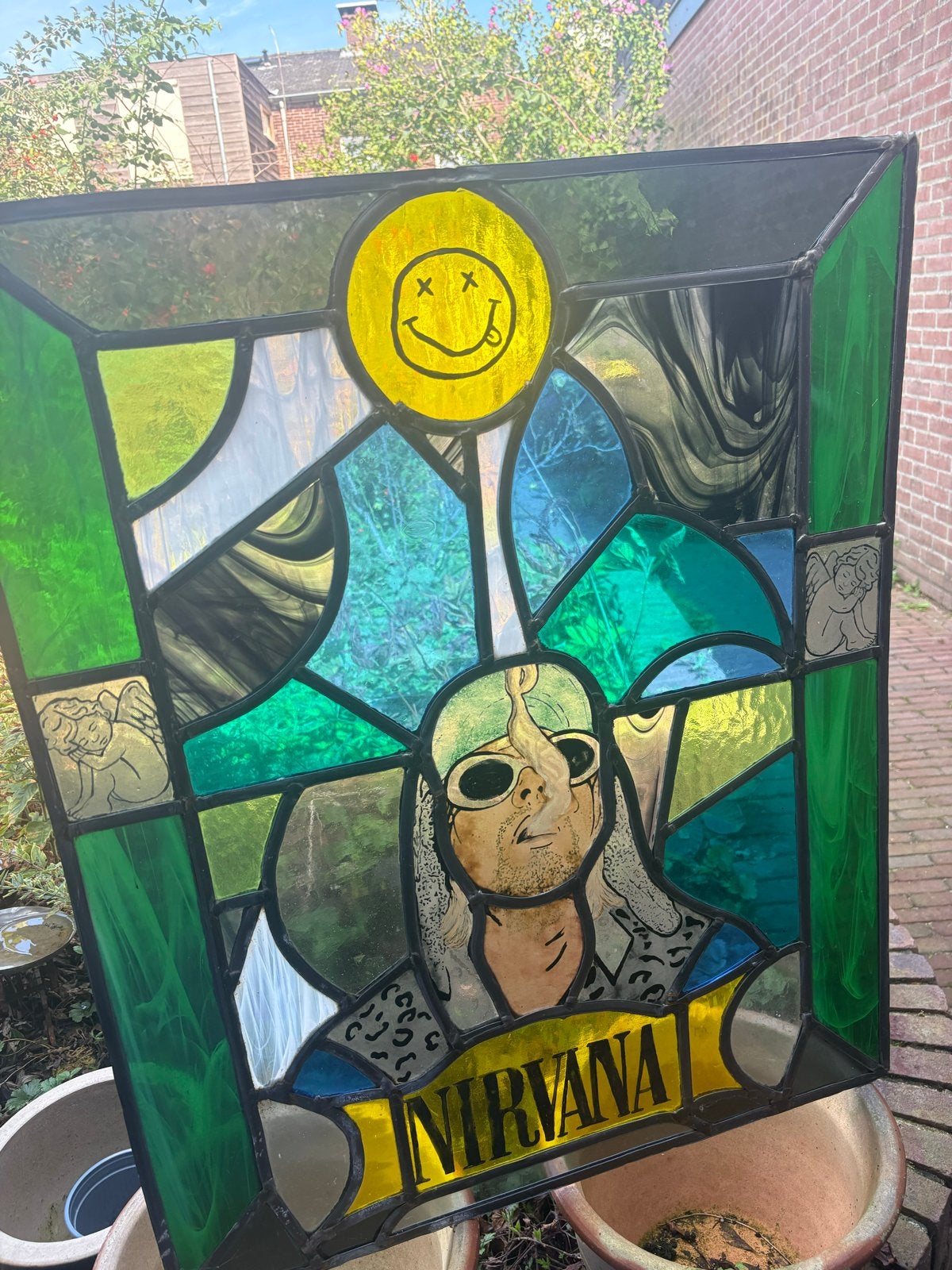 Glas in lood Nirvana Kunstwerk - Kurt Cobain, Ophalen