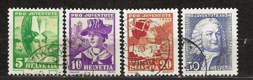 Zwitserland 281-284, Ophalen of Verzenden, Gestempeld