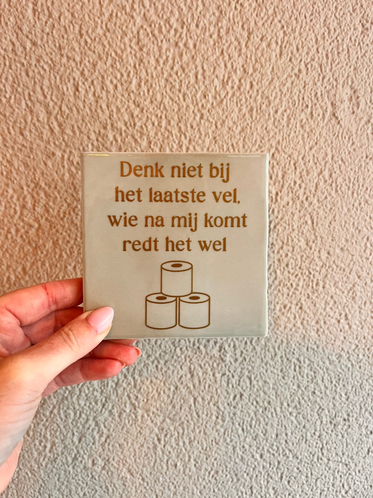 Tegeltje met tekst 10x10 toilet, Huis en Inrichting, Ophalen of Verzenden, Nieuw