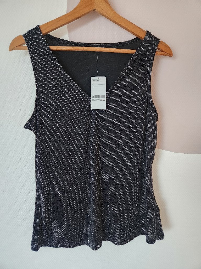 Hema glitter top - M, Maat 38/40 (M), Zwart, Nieuw, Ophalen of Verzenden