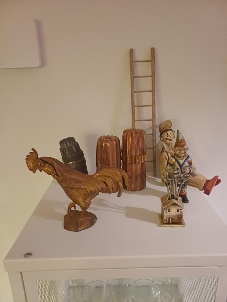 Prachtige Koperen Haan Candy Container met kleine eitjes, Antiek en Kunst, Verzenden